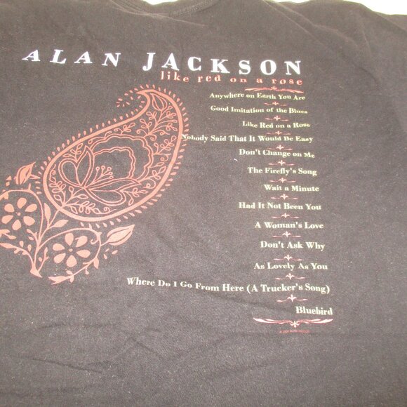 Alan Jackson Like Red On A Rose Tour 2002 T Shirt Mens L Country Music Concert - Picture 3 of 3